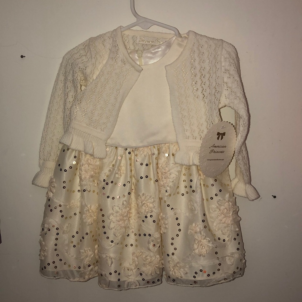 NWT beautiful dress and matching cardigan